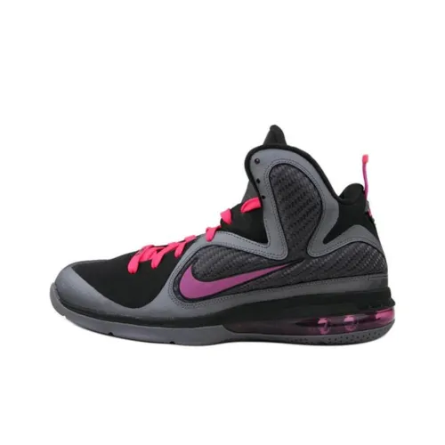 Nike Lebron 9 Miami Nights Non Slip Легкий Высокий Топ Баскетбольные Кроссовки для Игры Мужской Серый Черный