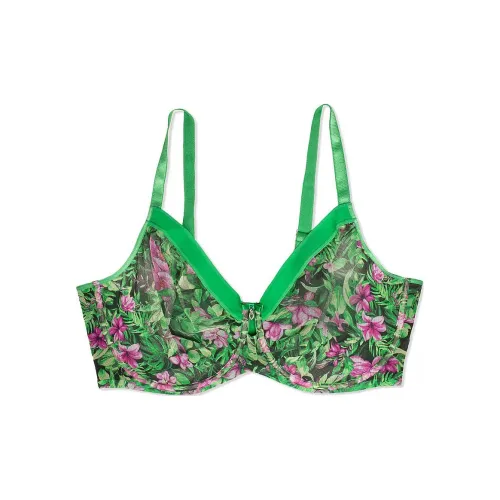 Victoria's Secret Прозрачный Сетчатый Без Наполнителя Бюстгальтер Женский Цветочный Многоцветный