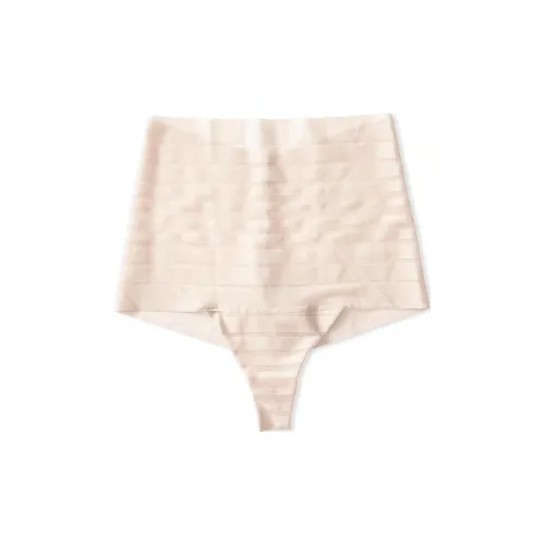 Victoria's Secret Кружево Stripe Высокая Талия Стринг Пантика Бежевый Трусы Женские 1 Пачка Светлый Умбра