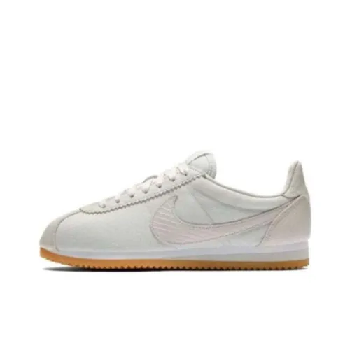 nike Cortez Амортизация Износостойкий Низкий Топ Беговые кроссовки Женские Белый Коричневый