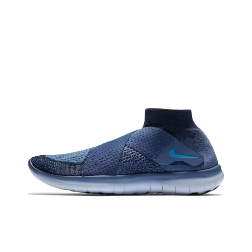 nike Free RN Slip Resistant Abrasion Resistant MID Топ Повседневный Беговые кроссовки Унисекс Синий