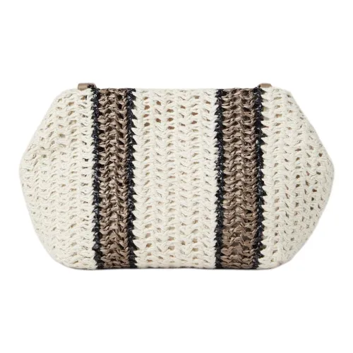 BRUNELLO CUCINELLI Джут Хлопок Полиамид Клатч Женские Белый