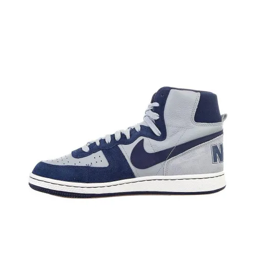Nike Terminator High VNTG Georgetown Устойчивые к истиранию Высокие Кроссовки для скейтбординга Мужские Синие Серые