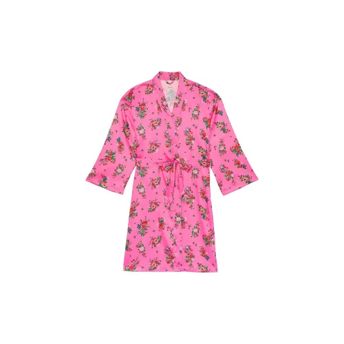 Victoria's Secret Сатин Midi Халат Lovely Розовый Букет Халат для сна Женские Розовый