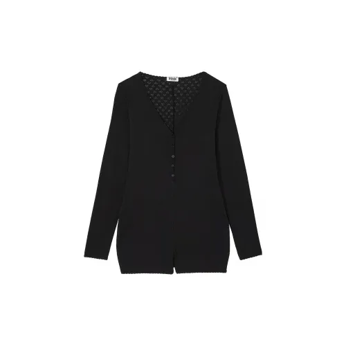 Victoria's Secret Розовый Хлопок Сердце POINTELLE Ромпер Черный Дом Onesies Женские Черный