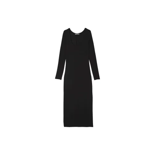 Victoria's Secret Длинное платье с длинными рукавами женское черное