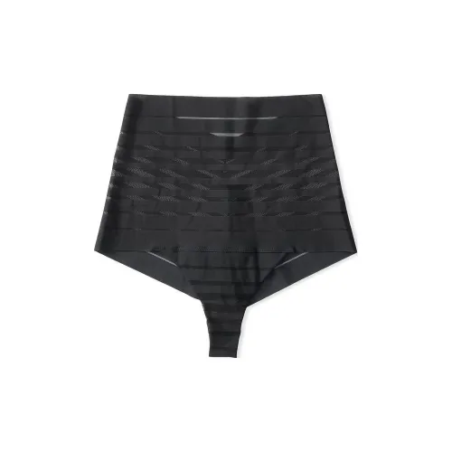 Victoria's Secret Кружево Stripe Высокая Талия Стринг Пантика Бежевый B Нижнее белье Женское 1 Пачка Черный