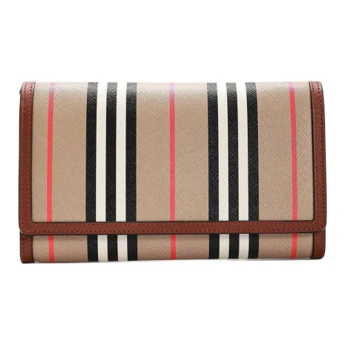 Burberry Холст Сумка через плечо Кошелек Женский Темно-коричневый