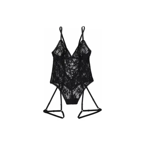 Victoria's Secret Розовый ADORE ME Clarisse Тедди Глубокий черный Комбинезон Женские Черный