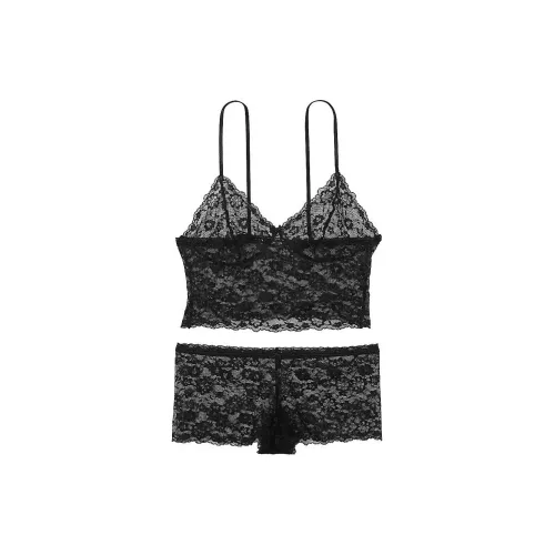 Victoria's Secret Розовый Victoria's Secret Кружевной комплект топ-камис и шорты Черный комплект нижнего белья для женщин черный