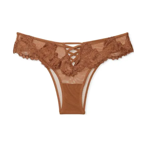 Victoria's Secret DREAM ANGELS Boho Floral Embroidery Brazilian Коричневый Трусики-бикини Женские Коричневый