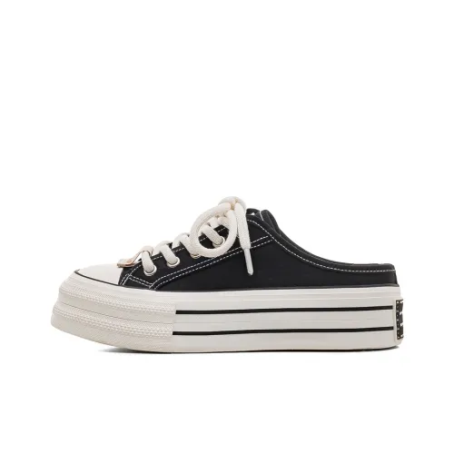 Warrior Low Top Canvas Shoes Black Women's