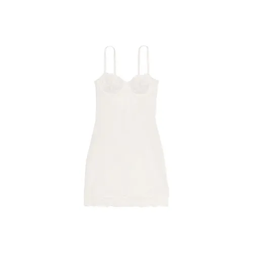 Victoria's Secret Розовый Victoria's Secret Modal Lace Cupped Mini Slip Dress We Nightwear Женская Белая