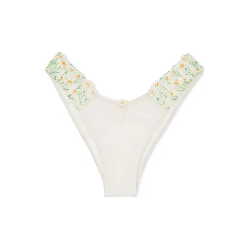 Victoria's Secret Dream Angels Daisy Chain Embroidery Brazilian Panty WI Women's Ivory White