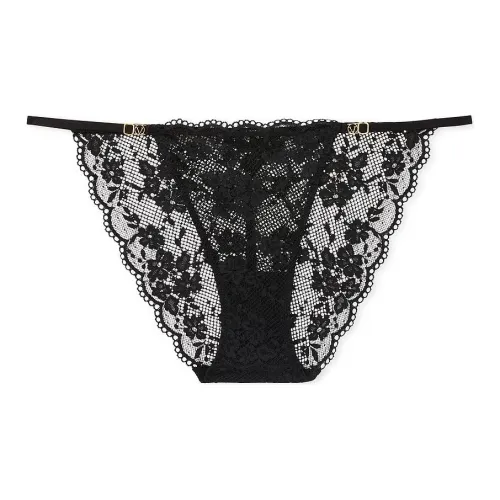 Victoria's Secret LOVE CLOUD Lace Adjustable String Bikini Panty Underwear Women's 1 Pack Black