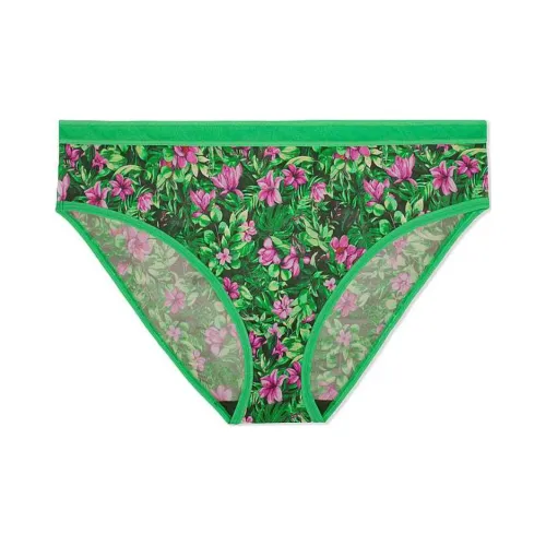 Victoria's Secret Розовый CURVY Couture Прозрачный Сетка Высокий Крой Трусы Цветочный Нижнее белье Женские 1 Пачка Многоцветный