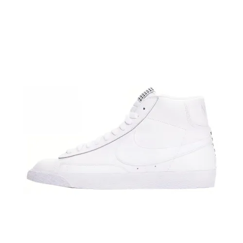 nike Blazer Slip Resistant Shock Absorbers с свойствами устойчивости к истиранию MID Скейтбординг Кроссовки Top Унисекс Белый