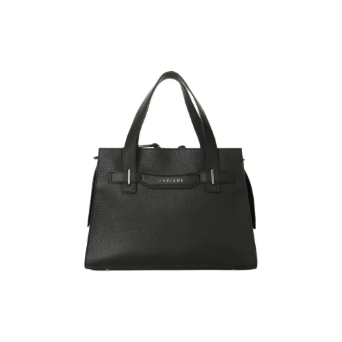 ORCIANI Гладкая молотковая текстура кожа через плечо сумка среднего размера женская черная