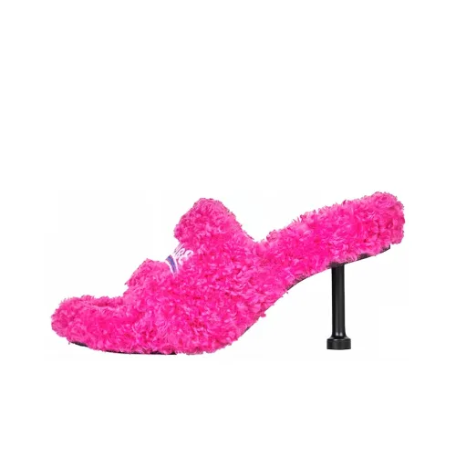 Balenciaga Furry Слипоны Женские Розовый