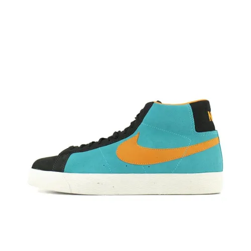 Nike Blazer Амортизация Износостойкие Низкие Кроссовки для Скейтбординга Унисекс Синий Желтый
