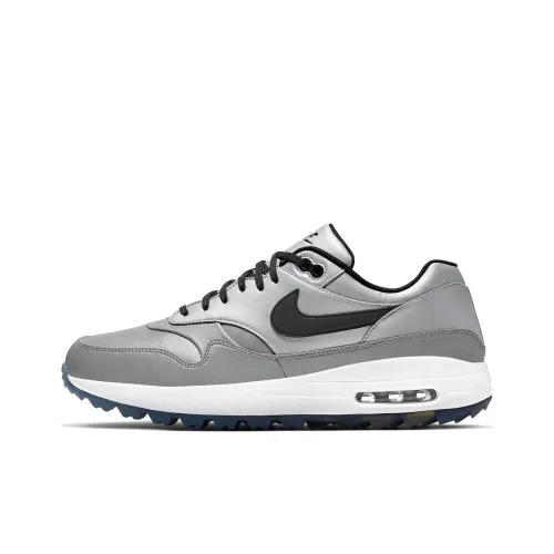 Nike Air Max 1 GOLF Низкий Топ Обувь для гольфа Мужская Серебристо-Серый