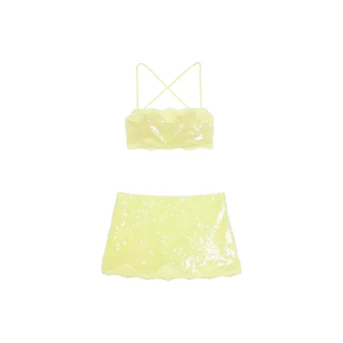 Victoria's Secret Розовый VICTORIA'SSECRET SequinBralette MiniSkirtSet Набор нижнего белья Женские Pomelo Цвет