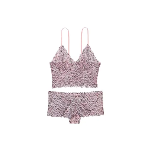 Victoria's Secret PIMK Victoria's Secret Кружевной комплект топ-ками и шорты AN Набор нижнего белья Женские с леопардовым принтом