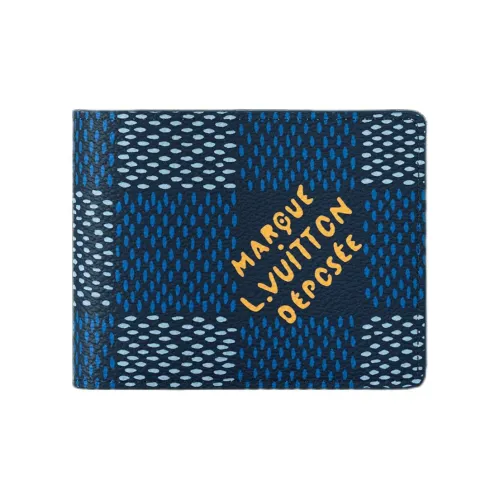 LOUIS VUITTON Multiple Покрытый холст Кошелек Мужской Синий