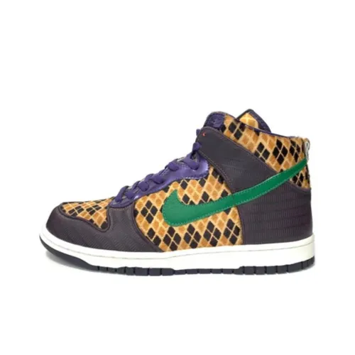 Nike Dunk High Амортизация Износостойкие Высокие Кроссовки для Скейтбординга Унисекс Фиолетовый Коричневый