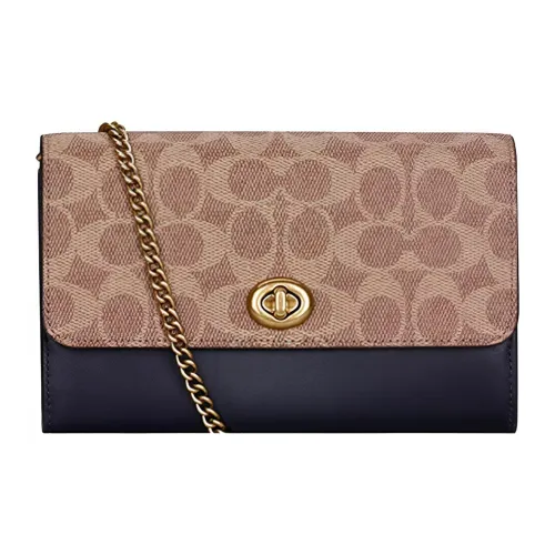 COACH Marlow Холст и Кожа Сумка через плечо Стандартная Женская Черная Коричневая Монограмма