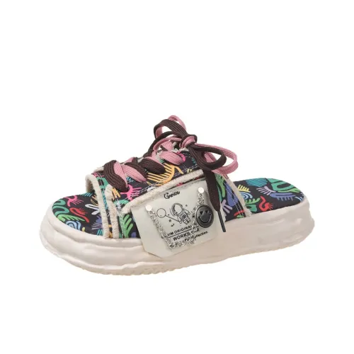 Слипоны с принтом Peach женские