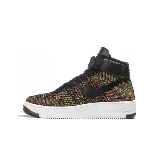 Nike Air Force 1 Flyknit MULTI Цвет Черный Нескользящий Легкий Высокий Топ Скейтбординг Кроссовки Мужские Черный Многоцветный Вязаные Ткани