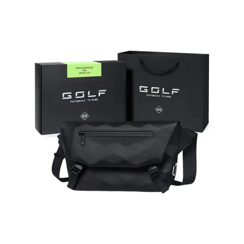 GOLF Синтетическая кожа Crossbody Сумка Сумка через плечо Большая Мужская Черная