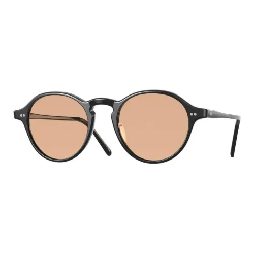 Oliver Peoples Круглые Солнцезащитные очки Мужские Черные