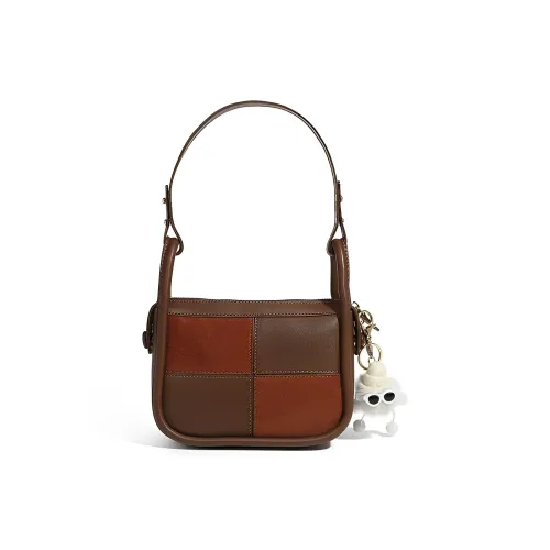 MINLUBAOLUO ПУ (полиуретан) Подмышечный Портативный Кроссбоди Сумка Сумка через плечо Маленькая Женская Карамельно-коричневая Шоколадно-черная