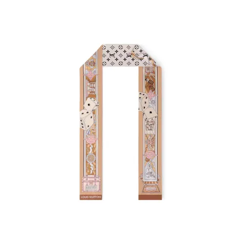 LOUIS VUITTON Шелковые шарфы Унисекс Бежевый