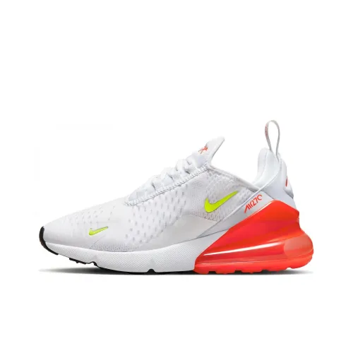 Nike Air Max 270 Устойчивый к истиранию Низкий Топ Повседневная обувь Женская Белый Апельсин