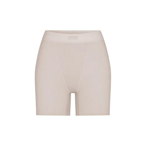 SKIMS Хлопок Ткань в рубчик Женские боксеры Камень Каменный цвет