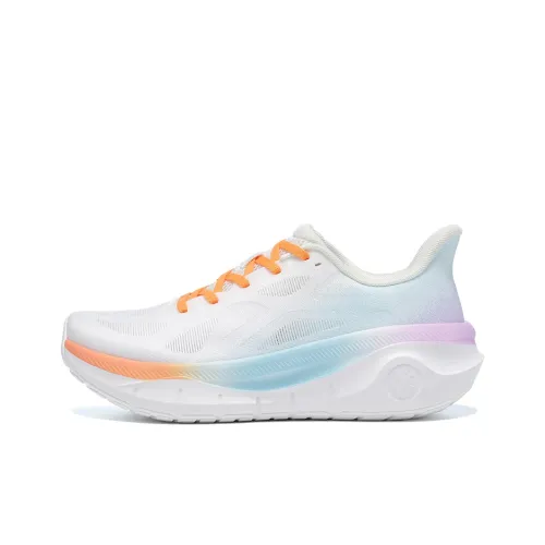 BMAI Pioneers Thick Tao ЭВА PEBA Смесь Утолщенная Средняя Подошва MID Топ Беговые Кроссовки Женские Облако Закат Белый