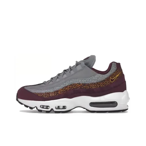Nike Air Max 95 Амортизация Износостойкий Низкий Топ Беговые кроссовки Мужские Серый Фиолетовый