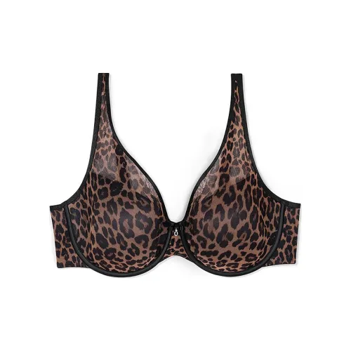 Victoria's Secret CURVY Couture Прозрачная Сетка Plunge T Рубашка Бюстгальтер Дизайнер Леопард Бюстгальтер Женские Леопардовый принт