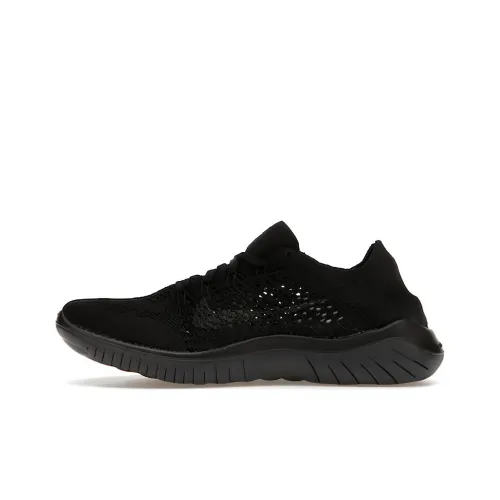 Nike Free RN Motion Flyknit 2018 Устойчивый к истиранию Дышащие Низкие Беговые кроссовки Женские Черные