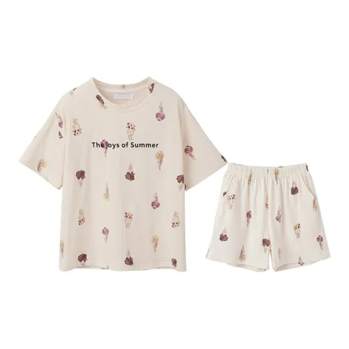 Huggy Kissy Пижамный комплект Женский Ванильный Желтый