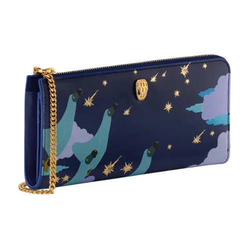 BVLGARI Sunwoo Kim Коллаборация Serpenti Forever Телячья кожа Кошелек Большой Женские Полночный синий