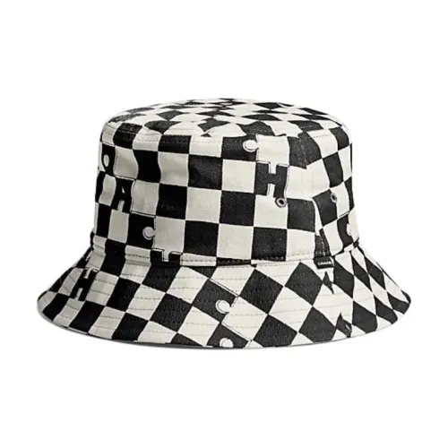 COACH Cotton Bucket Hats Унисекс Черный Белый