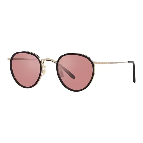 Oliver Peoples Круглые Солнцезащитные очки Мужские Черные