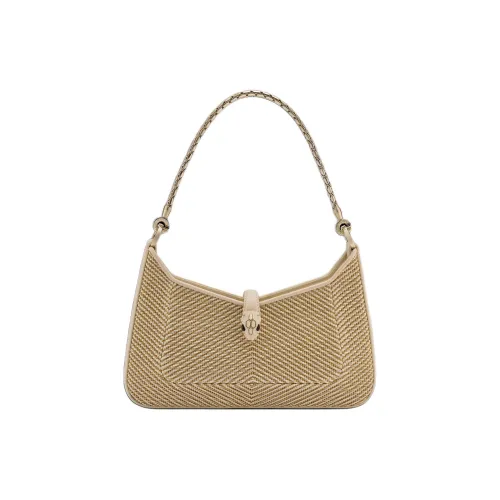 BVLGARI SERPENTI Ткань Сумка Сумка через плечо Женская Бежевая