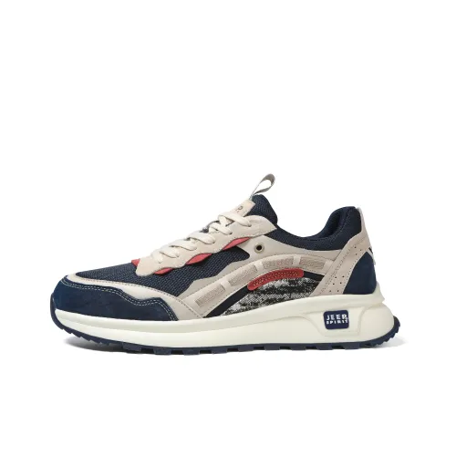 JEEP SPIRIT Устойчивый к истиранию Легкий Амортизирующий Дышащий Низкий Верх Повседневная обувь Мужская Furious Морской синий