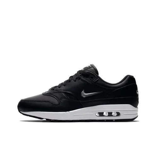 Nike Air Max 1 Амортизация Износостойкий Низкий Топ Повседневные Беговые Кроссовки Мужские Черные