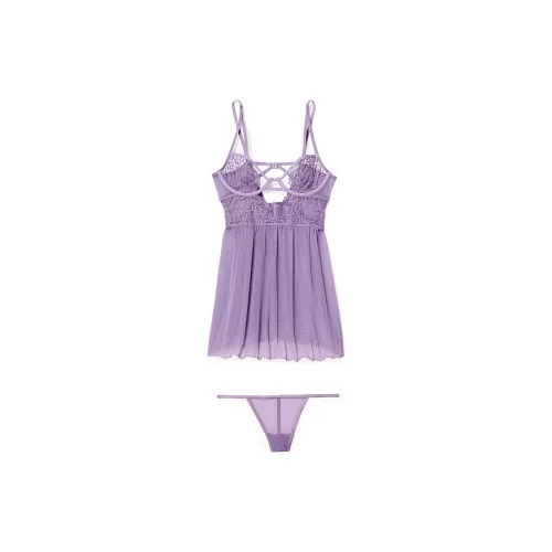 Victoria's Secret ADORE ME Rae Babydoll + Panty Комплект Фиолетовый Комплект Пижама Женский Фиолетовый Фиолетовый